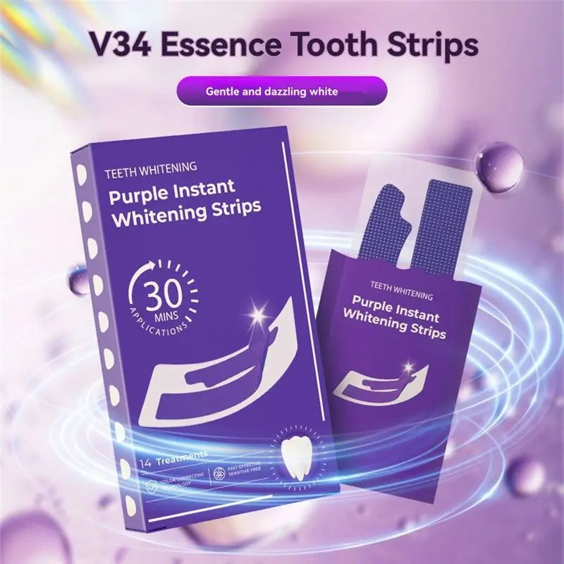 Advanced Purple Teeth Whitening Strips – Non-Sensitive Formula