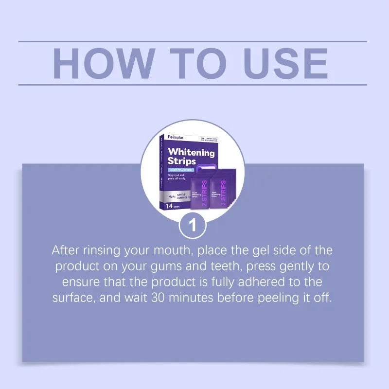 Advanced Purple Teeth Whitening Strips – Non-Sensitive Formula