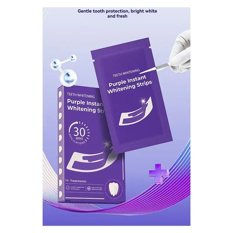 Advanced Purple Teeth Whitening Strips – Non-Sensitive Formula